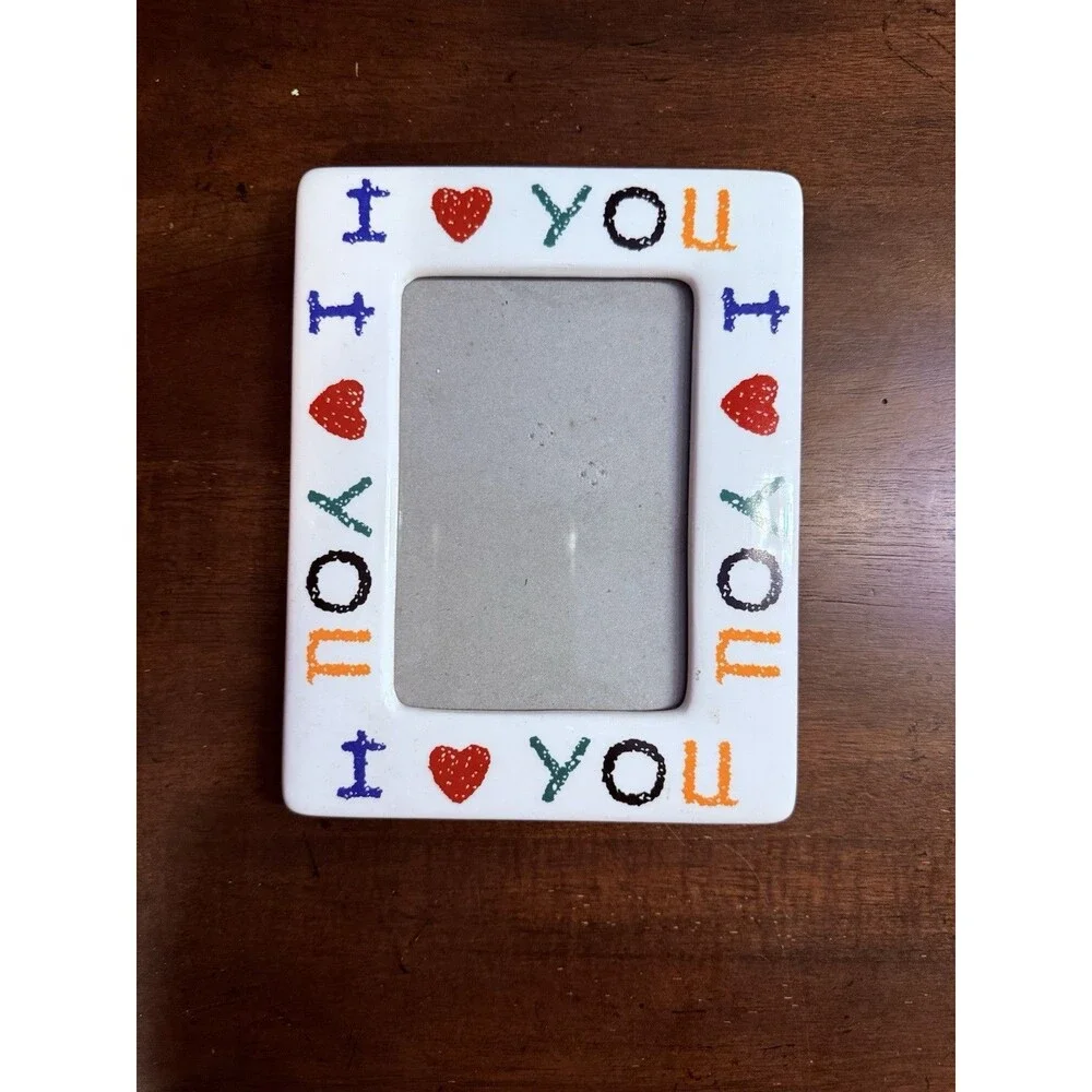Vintage 90’s I Love You Ceramic Picture Frame 3.5 X 5